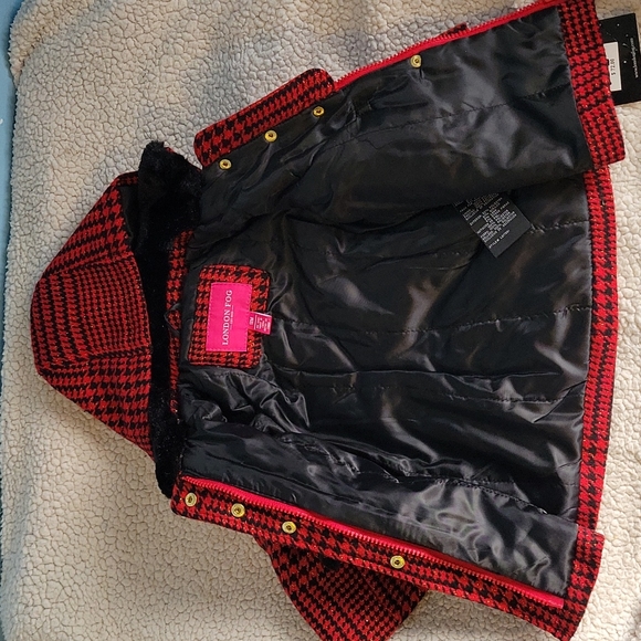 NWT London Fog Plaid Girl's Coat Size 12M - Picture 7 of 10